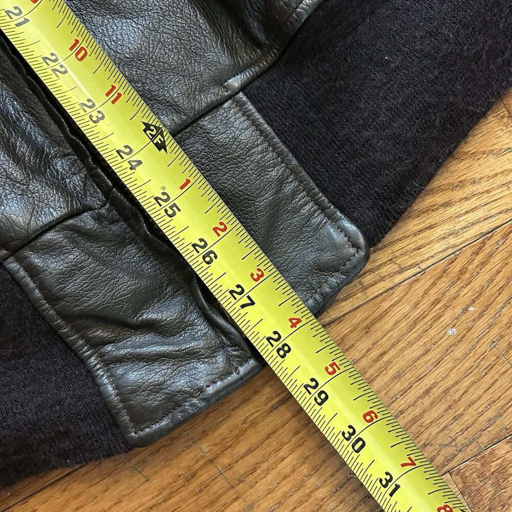 Vintage 60s 70s Startown USN Military Brown Leather Flight Bomber Jacket 46 - Picture 7 of 7